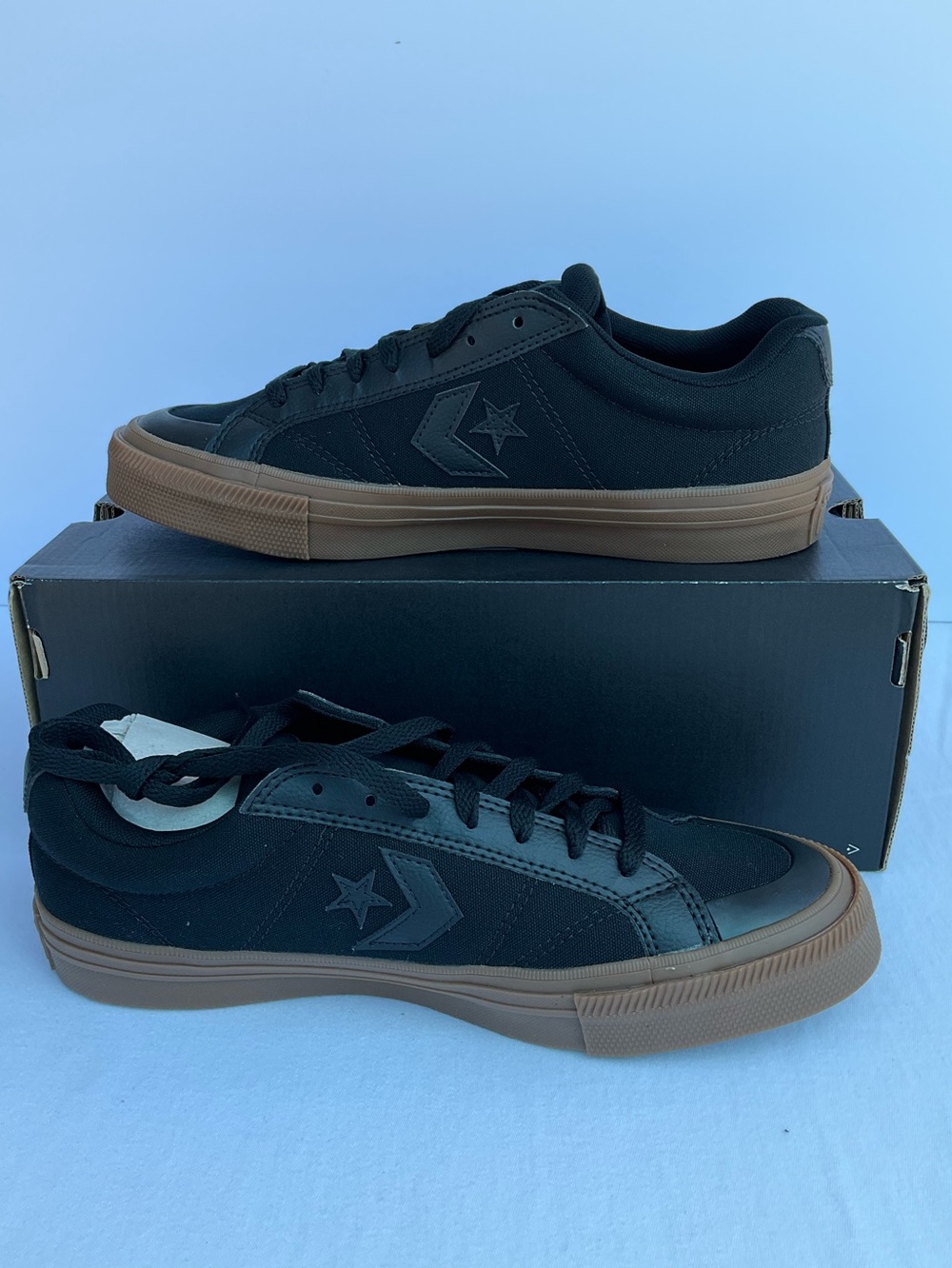 Converse Sport Casual OX Black Low Top Sneakers With Brown Gum Sole Unisex